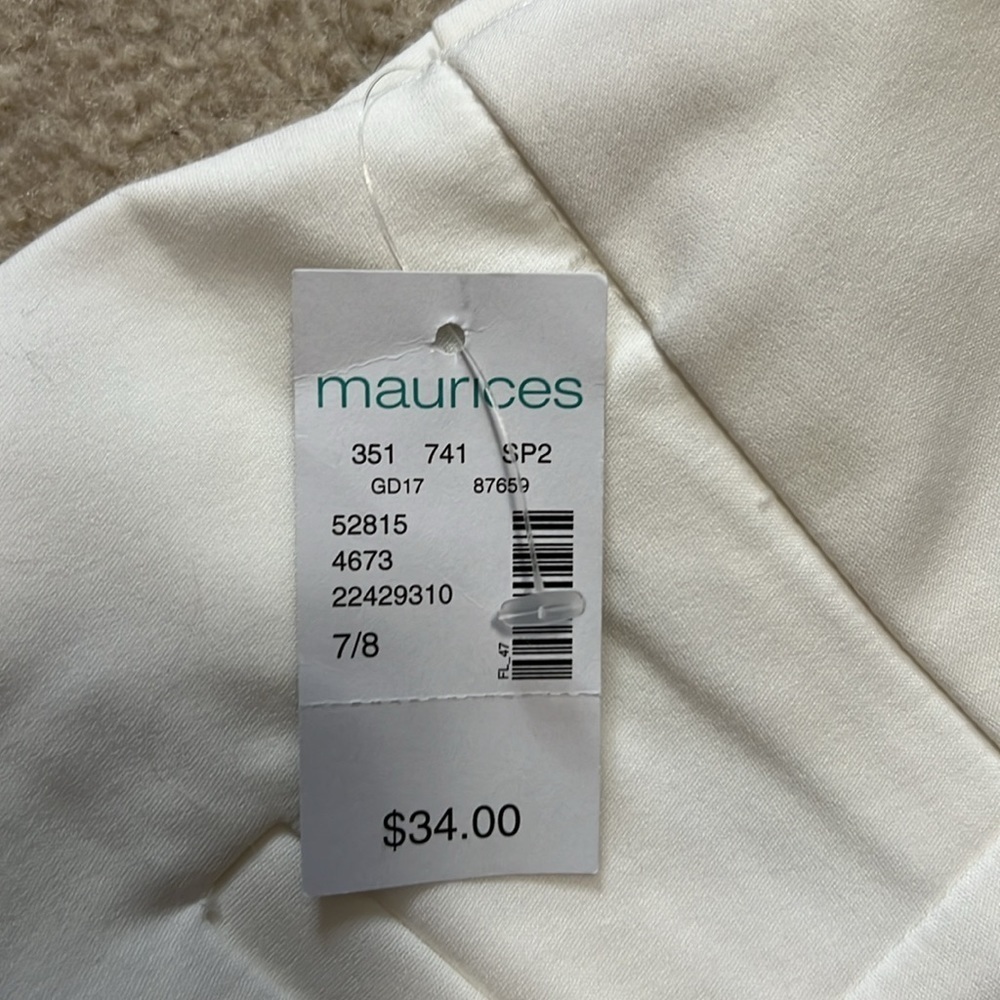 NWT new Maurice’s work dress shorts off white cream beige 7/8 - Picture 3 of 10